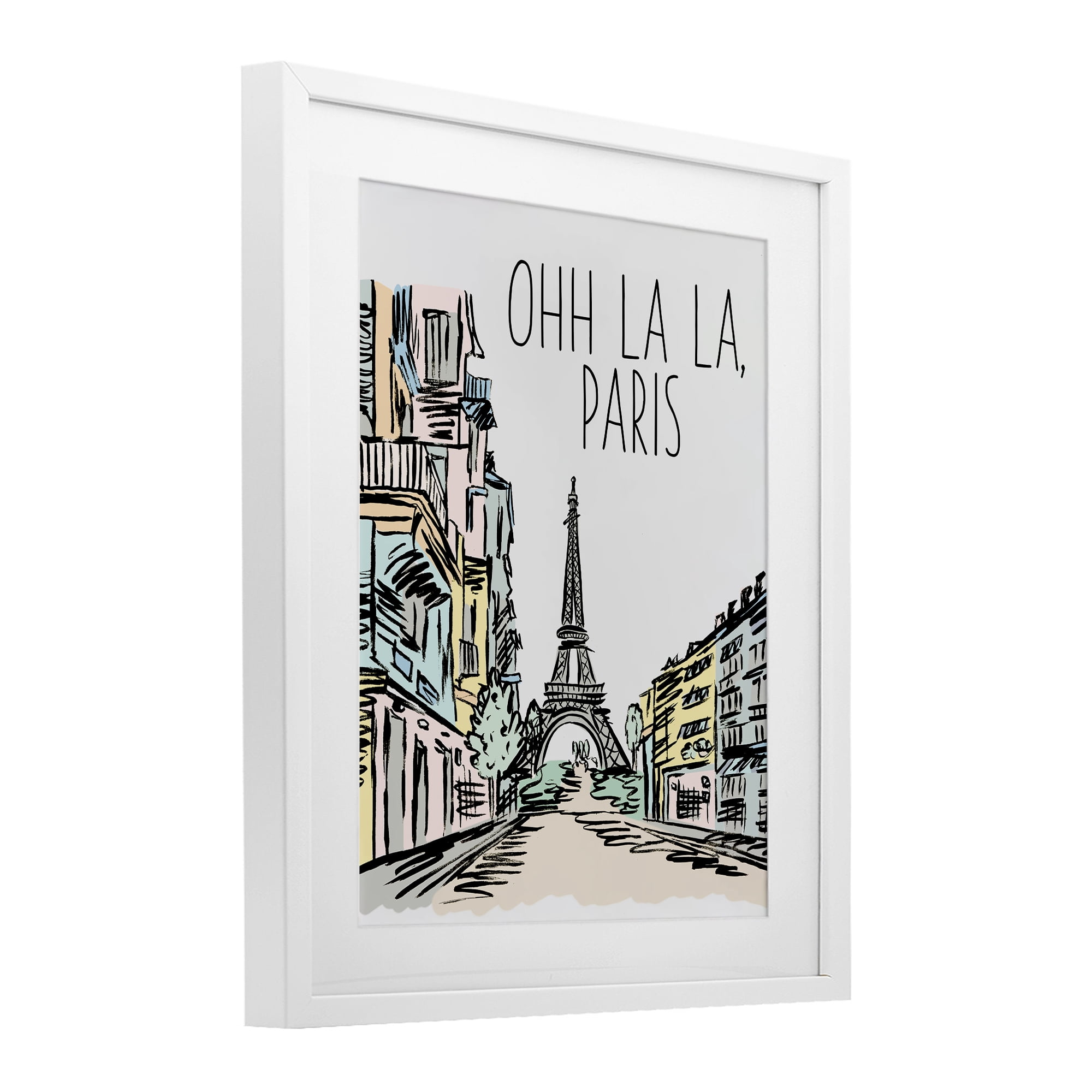 Stupell Industries Ohh La La Paris White Framed Print Under Glass, design by Elizabeth Medley
