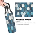 thumbnail image 4 of Yayeee 20oz Insulated Water Bottle Double Wall Stainless Steel with Flip Straw Lid, Dark Blue Hexagon Patterns, 4 of 7