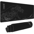 thumbnail image 1 of Extended Large Anime Black Mouse Pad The Great Wave off Kanagawa Painting Big Gaming Mouse Mat XXL Non-Slip Water-Resistant Rubber Base Computer Keyboard Mat Full Desk Mousepad 3D Pattern Keyboard Mat, 1 of 5