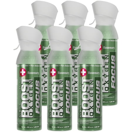 Boost Oxygen 5 Liter Think Tank Portable Canned Oxygen, Rosemary (6 Pack)