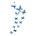 thumbnail image 2 of 12 pegatinas de mariposas, manualidades, calcomanías de pared luminosas 3D de mariposas. Azul, 2 of 9