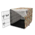 thumbnail image 3 of Bibliophile Dog Crate Cover, Continuous Colorful Open Hand Books Composition on Striped Backdrop, Easy to Use Pet Kennel Cover for Dogs, 35" x 23" x 27", Ivory and Multicolor, by Ambesonne, 3 of 6
