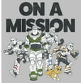 thumbnail image 2 of Women's Lightyear On a Mission Group  Graphic Tee Athletic Heather Small, 2 of 4