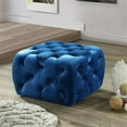thumbnail image 2 of Uptown-Modern Square Velvet Tufted Ottoman with Foam Padding in Royal Blue, 2 of 2