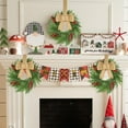 thumbnail image 4 of Guvpev 6 Pcs Small Christmas Wreath 12'' Mini Wreaths for Kitchen Cabinet Wreaths with Red Berry & Jute Bow Window Christmas Xmas Farmhouse Decoration for Front Door Chair Wall, 4 of 14