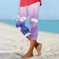 thumbnail image 4 of jjayotai Boho Floral Print Leggings for Women, Trendy Art Painting Beach Summer Fall Clothes Yoga Pants High Waisted Capri Trousers, 4 of 7