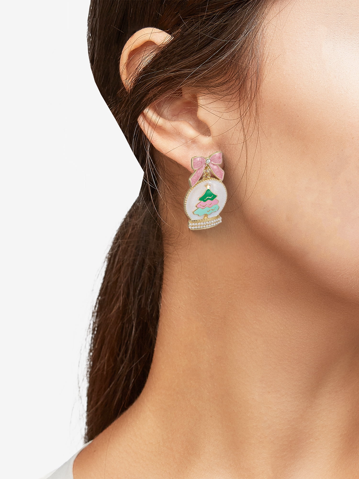 Packed Party Snow Globe Bow Earring