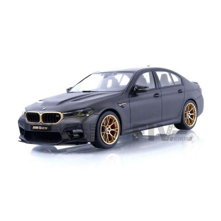 2021 BMW M5 CS Black Metallic with Gold Wheels 1/18 Model