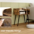 thumbnail image 4 of Giantex 2-Tier Nightstand  w/Open Shelves, Mid-Century Modern Bedside Table, End Table Side Table, Rustic Brown, 4 of 8