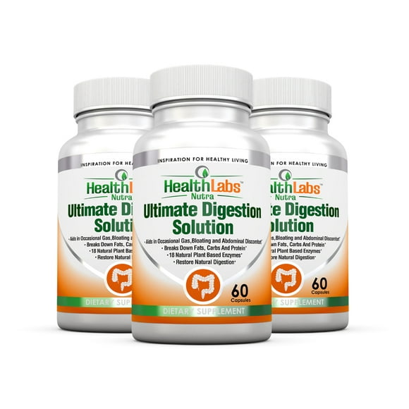 Enzymes Digestives 30 Jours pour Soulager le Syndrome du Côlon Irritable - Pack de 3