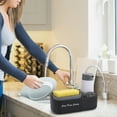 thumbnail image 5 of HomeLife 3-in-1 Multi-functional Soap Box with Sponge Holder Hollow Drain Pan Instant Refill Countertop Sink Dish Washing Liquid Soap Dispenser for Kitchen, 5 of 11