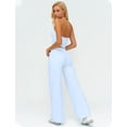 thumbnail image 3 of PISONIC Womens Workout Sets Two Piece Halter Crop Top Matching Straight Leg Pants Gym Work Pilates Outfits, 3 of 6