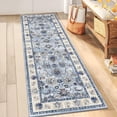 thumbnail image 4 of Findosom Washable Runner Rug 2'x6' Non-slip Kitchen Runner Rug, Vintage Paisley Runner Rugs Soft Distressed Carpet Boho Runner Rug for Hallway Bedroom Laundry Entryway,Blue, 4 of 10