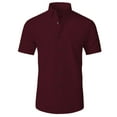 thumbnail image 3 of Gyexs Short Sleeve Dress Shirts for Men Wine Breathable Linen Shirts with Pocket Slim Fit Tshirt Activewear Men's Clothing, Size XXXL, 3 of 3