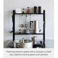 thumbnail image 2 of Yamazaki Home Tower Compact 2-Shelf Kitchen Storage Rack - Easy-to-Clean Steel Design, Versatile Hooks, 2 of 6