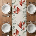 thumbnail image 4 of Table Runner 48 Inches Long for Kitchen Dining, Red Mushrooms Dresser Scarf Farmhouse, Dining Table Decorations for Wedding/Parties, Eucalyptus Leaves Summer Botanical Rustic 13 x 48 In, 4 of 8