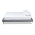 thumbnail image 2 of Baxton Studio Volden Glam and Luxe Charcoal Velvet Fabric Upholstered Full Size Wood Platform Bed Frame with Gold-Tone Leg Tips, 2 of 5