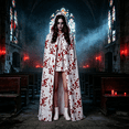 thumbnail image 4 of AoDai Halloween blood-stained hooded long coat - Children's adult coat - Cosplay costume for party attire, 4 of 6