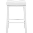 thumbnail image 3 of eHemco Heavy-Duty Padded Faux Leather Saddle Seat Kitchen Counter Height Barstools, 29 Inches, White, 3 of 6