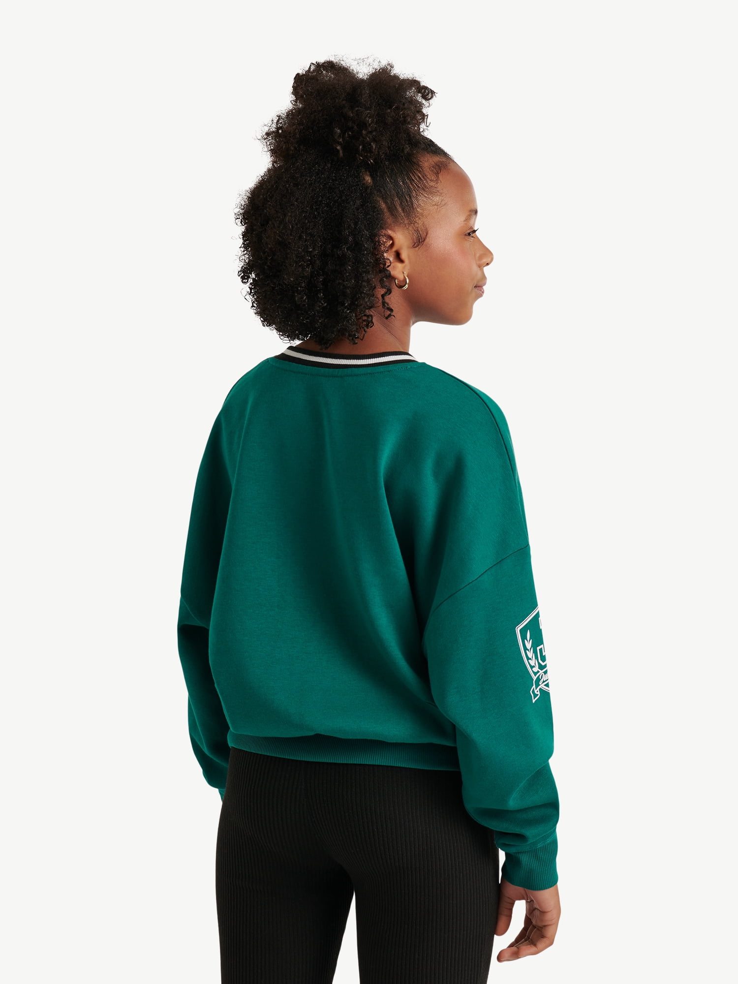 Justice Girls Varsity V-neck Sweatshirt, Sizes XS - XLP