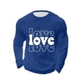 thumbnail image 3 of UVEASISHA Long Sleeve Waffle Shirt Men Big and Tall Casual Valentines Day Graphic Tees Cute Love Letter Print T-Shirts Stretch Workout Pullover Tee Tops Navy 5XL, 3 of 9