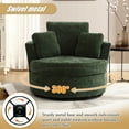 thumbnail image 3 of KINFFICT Chenille Swivel Barrel Chair Accent Chair, Oversized Comfy Armchair with Pillows, Modern Leisure Sofa Chair for Living Room Bedroom, Green, 3 of 8
