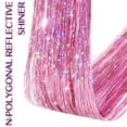 thumbnail image 5 of Hair Tinsel Clip in Dreamy Colorful Fairy Hair Tinsel Kit, 12 Pcs 24 Inch Glitter Clip in Hair Extensions for Girls Women Kids Christmas New Year Festival Party (Pink-Purple), 5 of 13