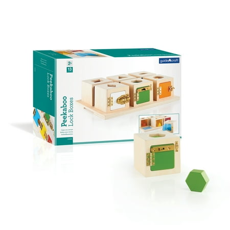Guidecraft Guidecraft Peekaboo Lock Boxes with Storage Tray: Sorting & Stacking Toy for Children - Kids Early Learning and Development Toy  Multi-colored Wooden Educational Toddler Toy price history on PriceWatchPro