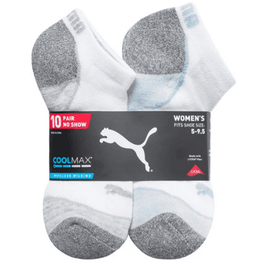 PUMA Ladies' No Show Sock, 10-pair White New Colour