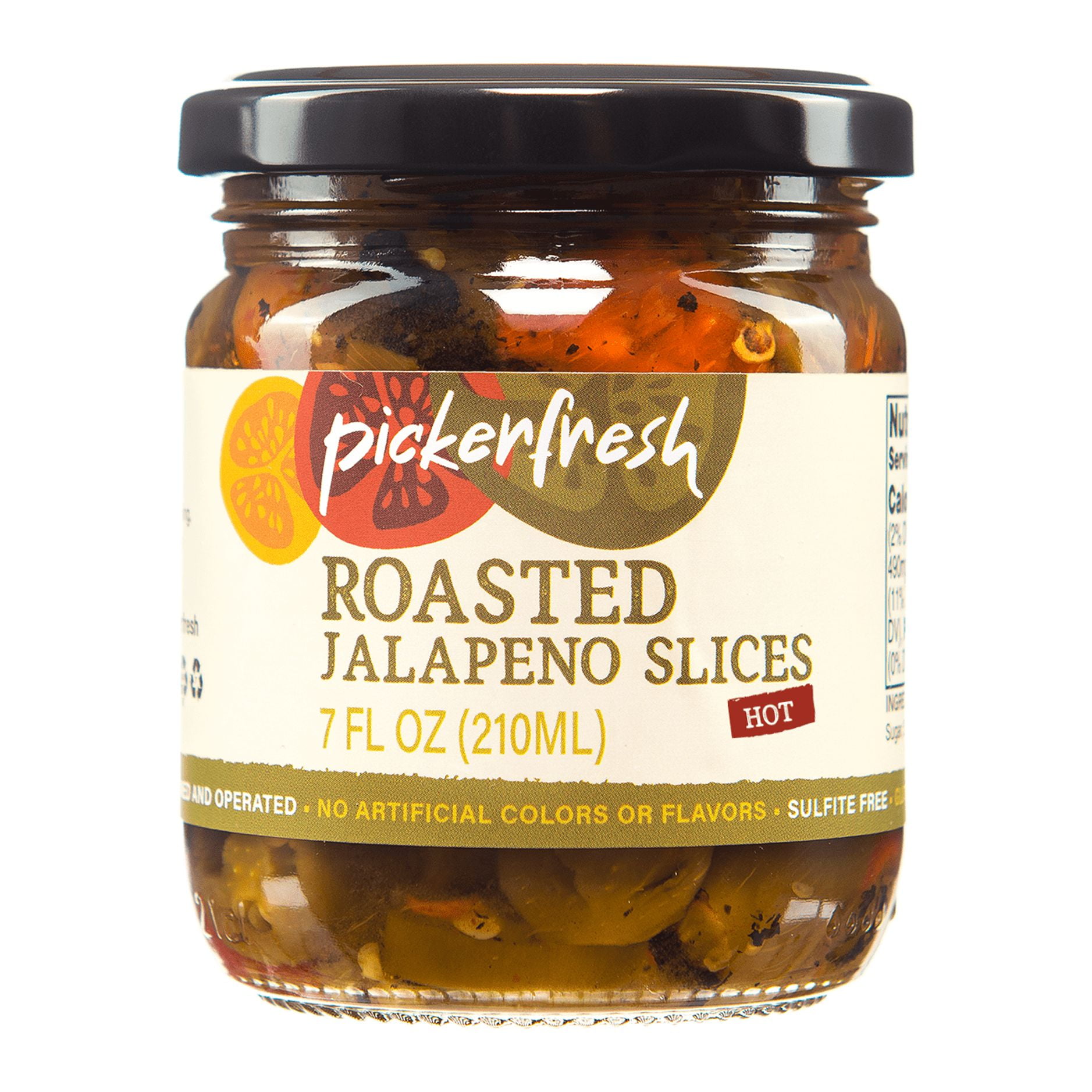 (3 pack) Pickerfresh Roasted Jalapeno Slices, 7 oz Glass Jar, 1 Count