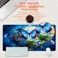 thumbnail image 4 of Desk Mat, Earth Surrounded by Flowers Desk Pad, Blue Butterfly Large Gaming Mouse Pad, 31.5"x11.8", Extended Big Computer Keyboard Mouse Pad with Non-Slip Base and Stitched Edge, 4 of 13