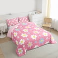 thumbnail image 3 of Feelyou Vibrant Flower Full Size Comforter Sets for Kids, Kawaii Cherry Blossoms Bedding Comforter Set, Cartoon Groovy Floral Reversible Bedding Sets, Breathable Home Decor, 3-Piece, 3 of 8