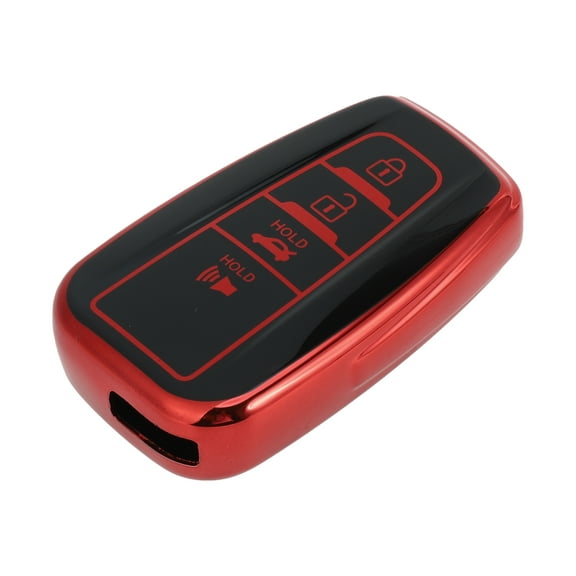 Unique Bargains Car Key Fob Cover 4 Button Remote Key Fob Case Red for Toyota RAV4 Camry Corolla Avalon C-HR 2018-2022