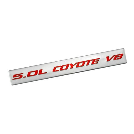 2011-2017 Ford Mustang GT & F150 5.0 Coyote V8 Red & Silver Emblem, Best used on 2011+ Ford vehicles with a 5.0 Coyote engine By (Best Glue For Car Emblems)
