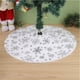 thumbnail image 2 of Falda de árbol de Navidad de 60cm, alfombra de piel sintética, alfombra de felpa blanca con copos de nieve para el hogar, árbol de Navidad, decoración de Año Nuevo, delantal de Navidad, adorno, 2 of 4