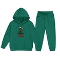 thumbnail image 4 of Birdeem Children's Winter Hooded Sweatshirt Set, Print Long Sweatpants Casual Sports Fleece-lined Warmth Two-piece, 4 of 5