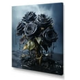 thumbnail image 2 of Designart "Midnight Bouquet of Black and Blue Roses I" Floral Canvas Wall Art - Modern Black Roses Hallway Wall Art Decor, 2 of 6