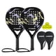 thumbnail image 1 of CAMEWIN 2 Palas de Pádel con Fundas, 2 Raquetas y 4 Pelotas,Kit de Raquetas para Pádel Fabricadas 100% Fibra de Carbono y Núcleo de Espuma Flexible de Memoria EVA, para Principiantes e Intermedios, 1 of 8