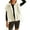 Beige, variant on Womens Fuzzy Fleece Vest Oversized Sleeveless Sherpa Jacket Button Down Outerwear with Pockets