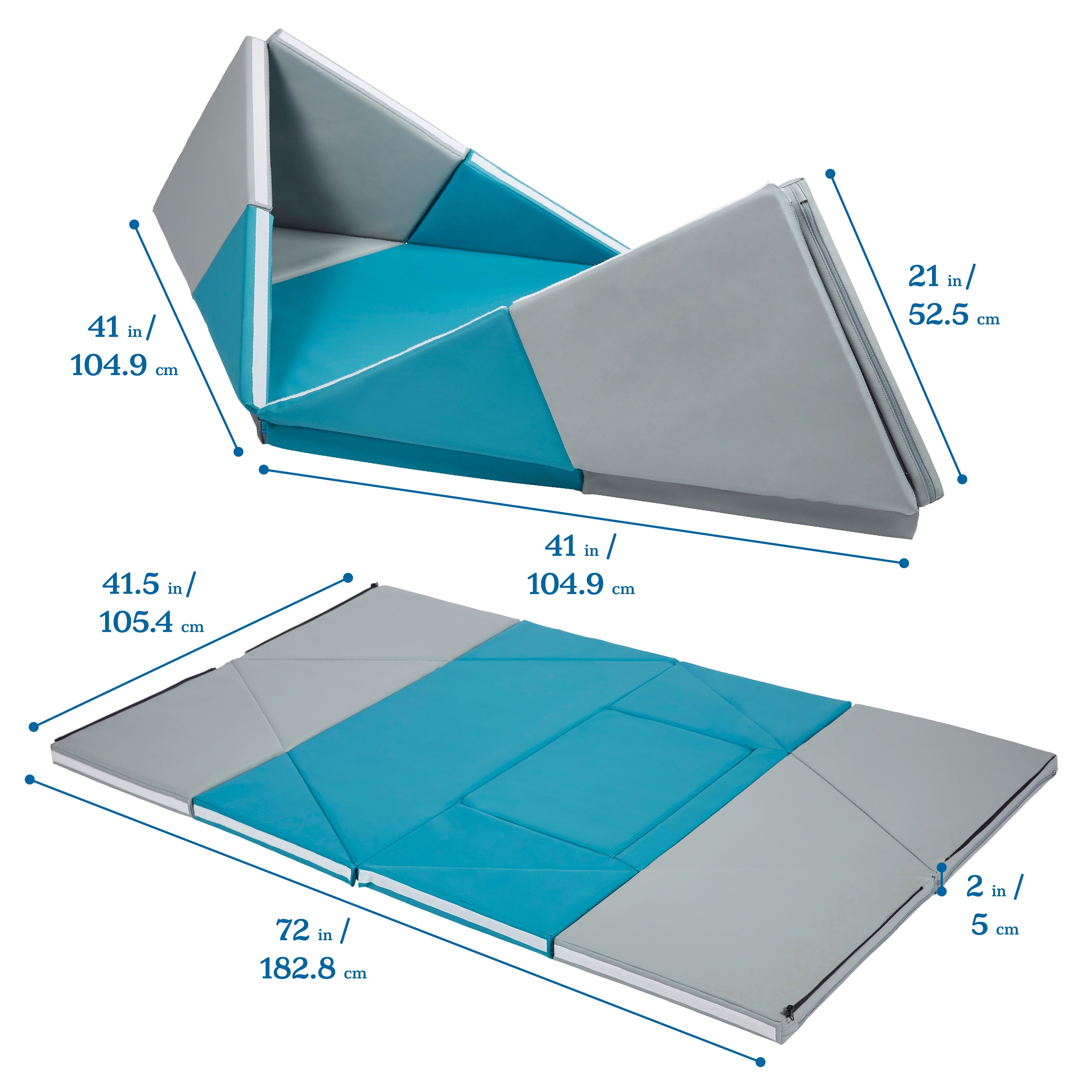 ECR4Kids SoftZone Camp, Canoe and Tumble Too Activity Play Mat, Toddler Playmat, Contemporary
