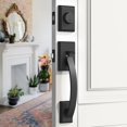 thumbnail image 2 of Ensemble de Poignées de Porte d'Entrée, Ensemble de Serrure de Porte d'Entrée en Nickel Satiné, Ensemble de Poignées d'Entrée avec Serrure, Pêne Dormant à Cylindre Simple et Poignée à Bouton, Réversible pour Portes Droitier et Gaucher (Antique_, 2 of 8