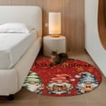 thumbnail image 3 of Red Christmas Round Rug 3ft Washable Circle Entryway Rugs Non Slip Winter Cartoon Xmas Gnomes Snowflake Area Rug Indoor Floor Carpet for Bedroom Kitchen Living Room Home Office Dining Room Nursery, 3 of 8