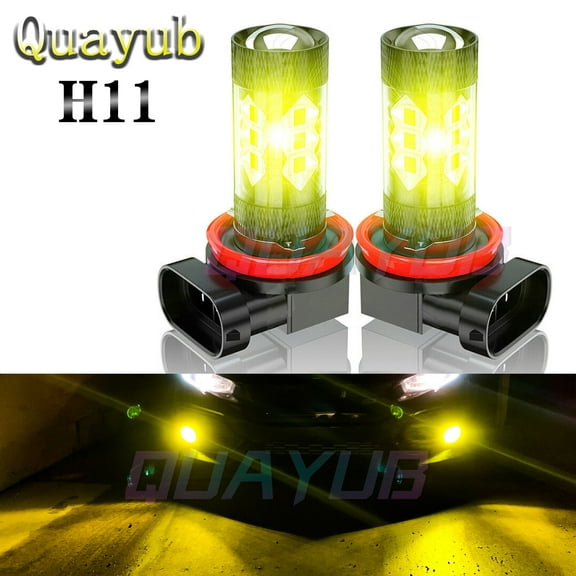 For Honda Accord Civic 2006-2019 H11 Fog Light Projector Lens Yellow LED Bulbs