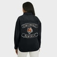 thumbnail image 5 of Women's WEAR by Erin Andrews Black Cincinnati Bengals Washed Oversized Denim Full-Snap Shacket, 5 of 6