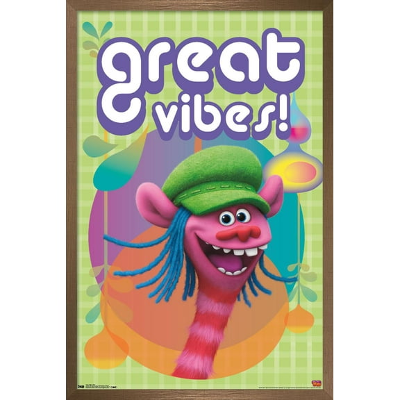 DreamWorks Trolls - Vibes Wall Poster, 22.375" x 34", Framed
