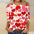 thumbnail image 1 of Fiudx Ofertas de La Semana Blusa Holgada con Estampado de Pascua y Cuello Redondo Retro de Manga Tres Cuartos a La Moda para Mujer, 1 of 4