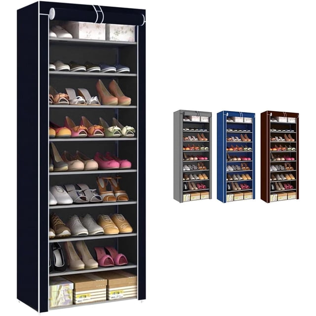 Zapatera De 9 Niveles Closet Plegable para Calzado Y Prendas De Vestir Estante Organizador Ajustable Armario Multiusos Mueble Rack Apilable Recamara