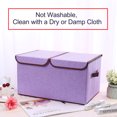Large Storage Bin Cube Toy Box Fabric Basket Organizer for Shelf Purple