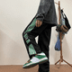 thumbnail image 3 of Pantalones de chándal para hombre, estilo gótico, de algodón, estilo Harajuku, de pierna ancha, estilo hip-hop, holgados, elásticos, Y2k, 3 of 4
