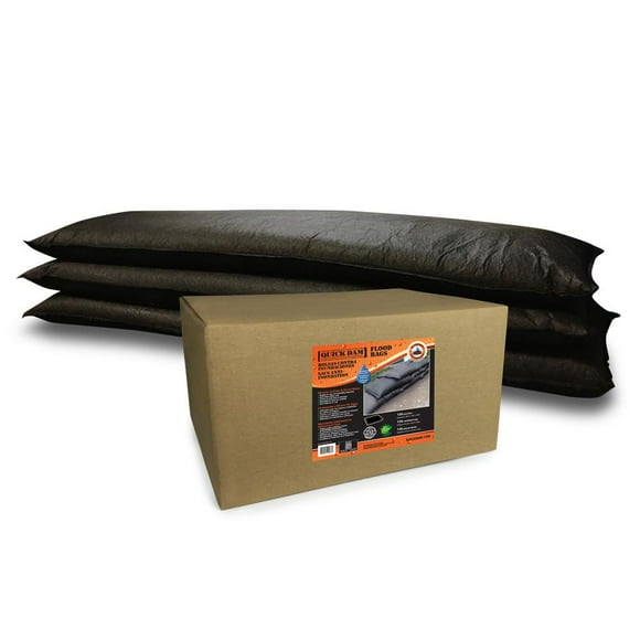Quick Dam QD1248-25 Water-Activated Flood Bags-Jumbo Size-25/Pack, 25 Pack, Black